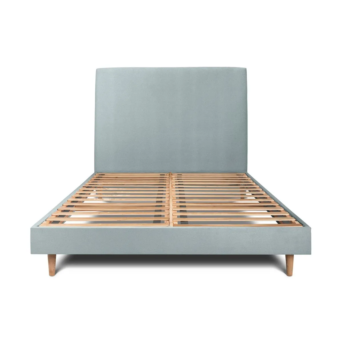 Sommeil de plomb Lit 135x190cm - Tête de lit velours et sommier kit - Gris bleuté