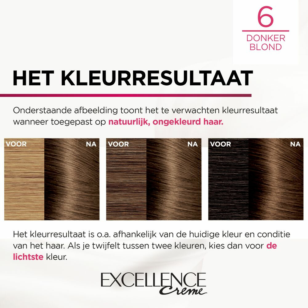 L'Oréal Excellence Crème Permanente Crèmekleuring 6 Donkerblond