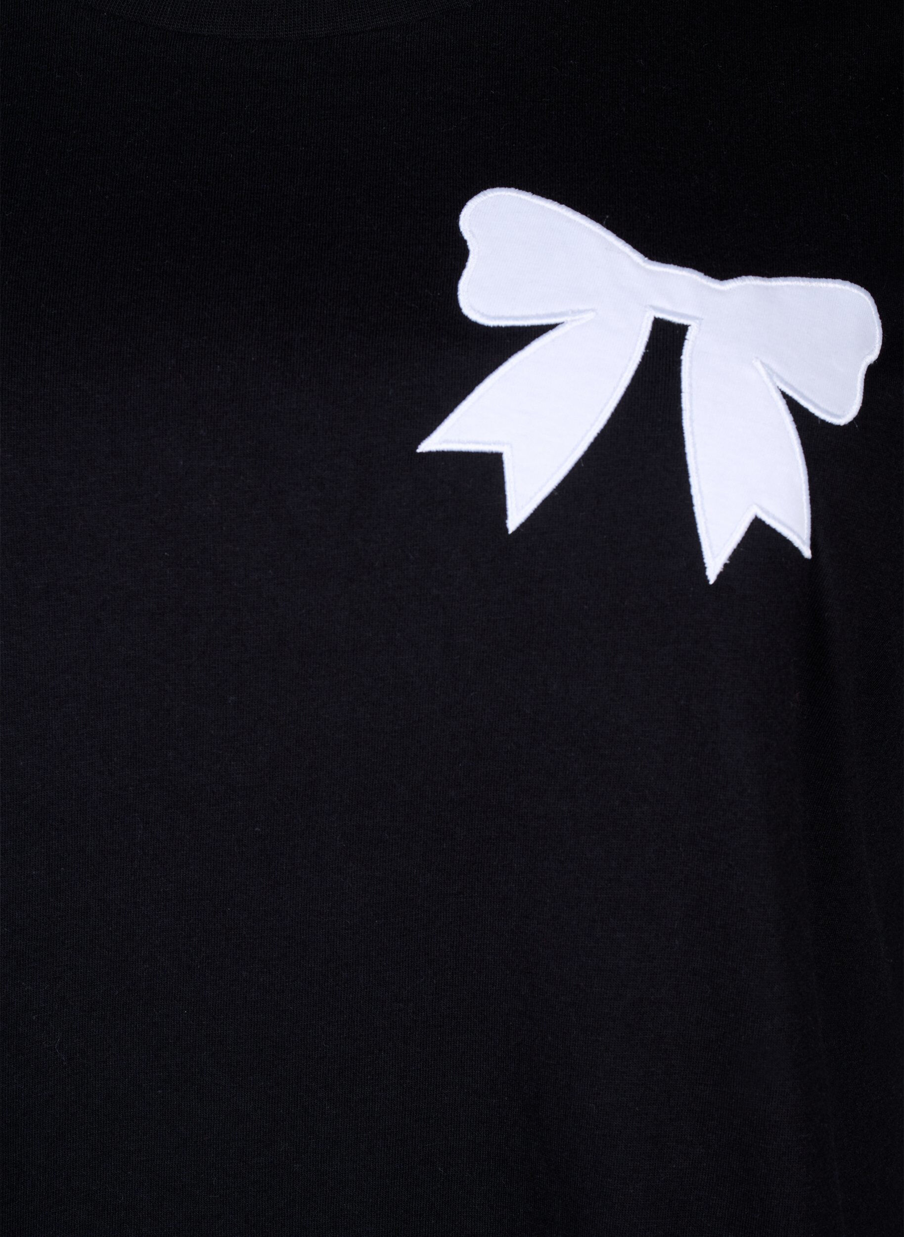 Bomulds t-shirt med sløjfe