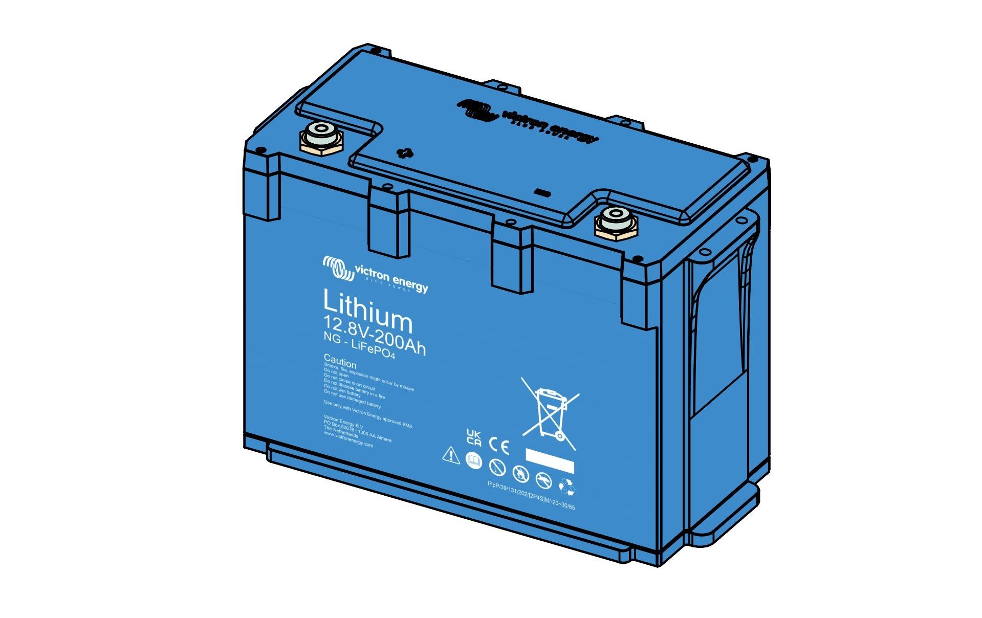Batterie LiFePO4 12.8 V 200Ah NG<br>Lithium-NG-Batterie mit einer Nennspannung von 12.8 V