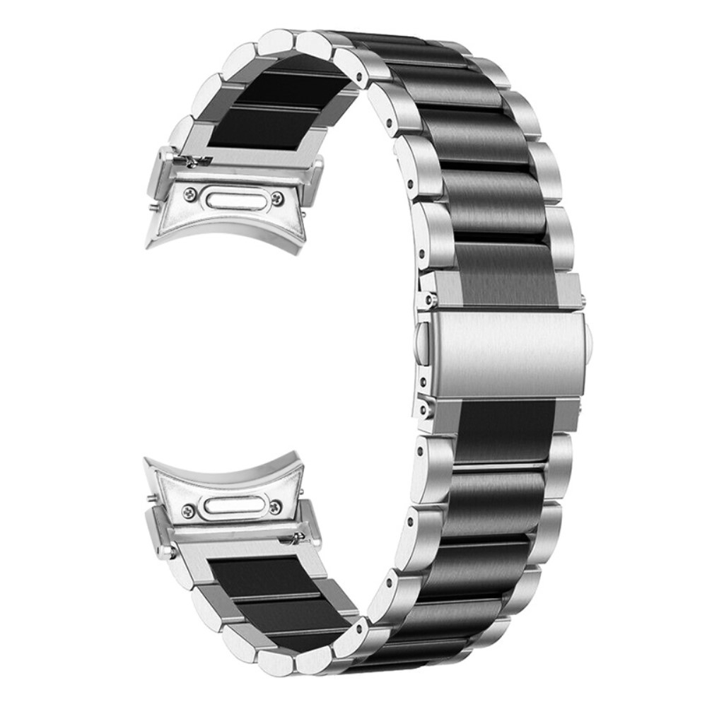 Samsung Galaxy Watch 4 (40mm) Edelstahl Ersatzarmband mit Doppel Butterfly-Verschluss - Silber / Schwarz