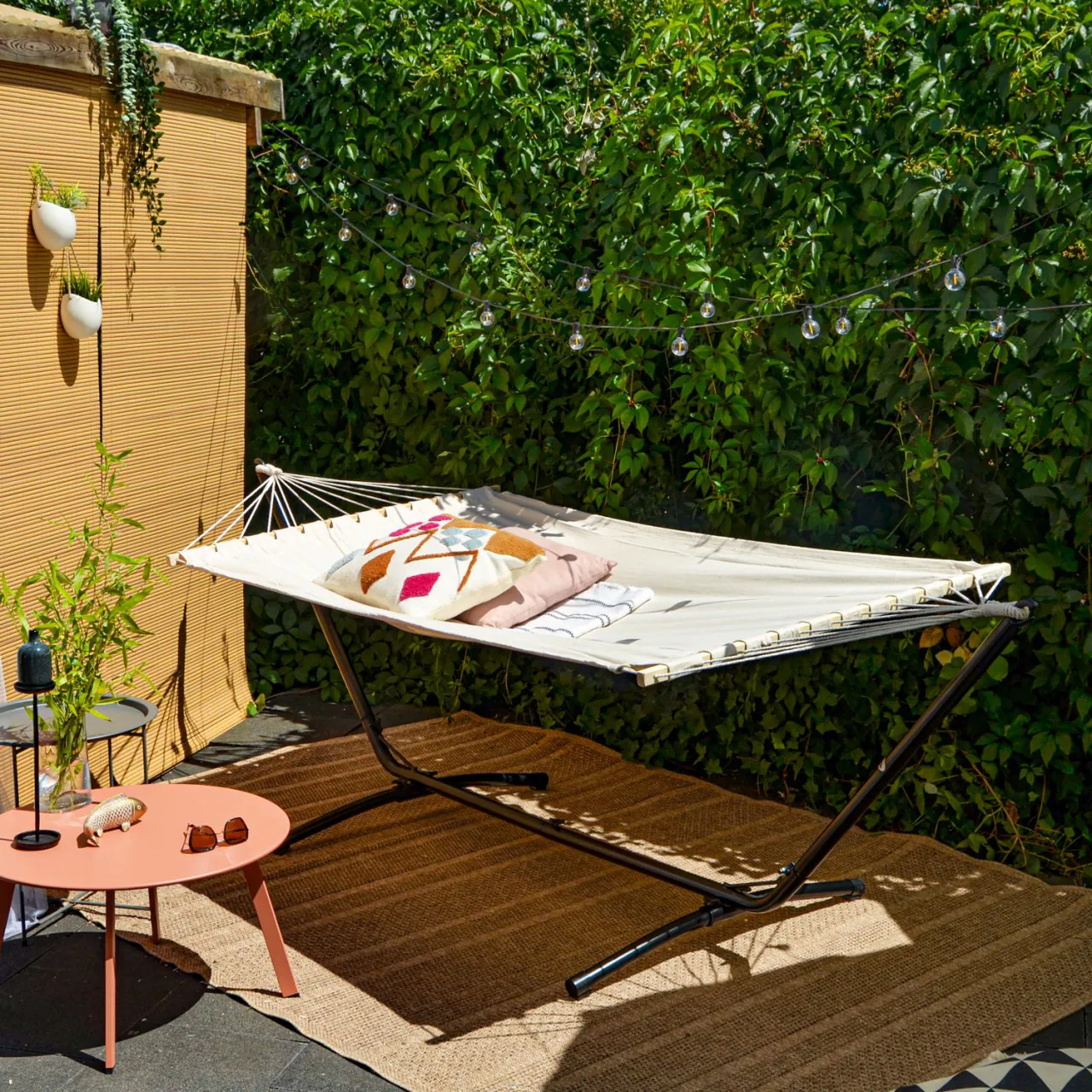 Outdoor Hängematte mit Gestell - 310cm Hängemattengestell 200x120 Stabhängematte
