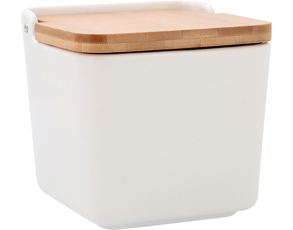 SALEIRO COM TAMPA BRANCO QUID PORCELANA 12X12X11CM