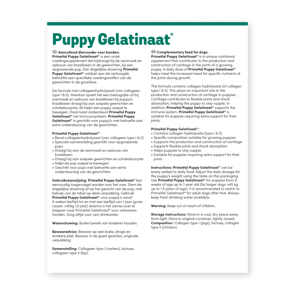 PrimeVal Gelatinaat Puppy350 gr