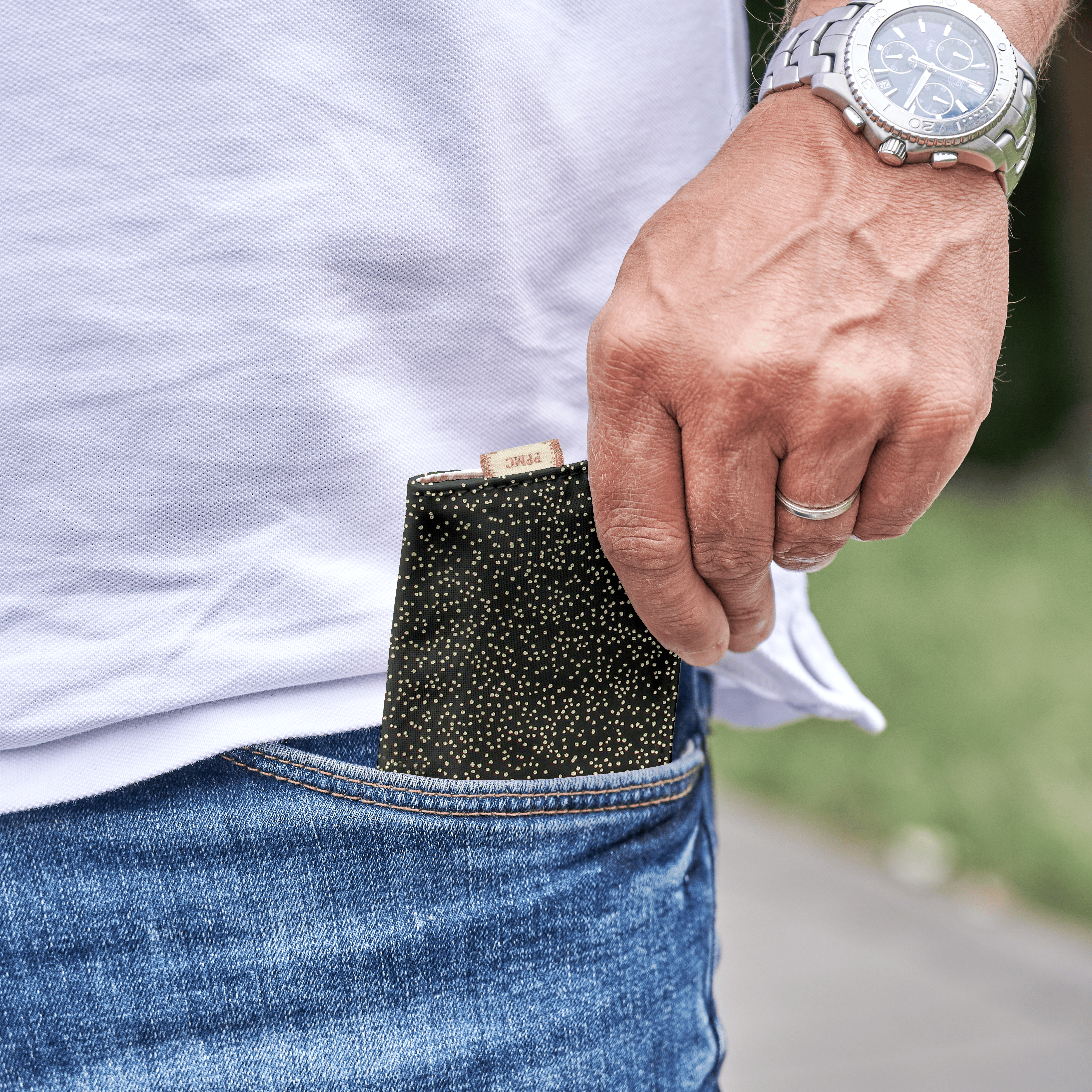Porte Carte Noir Pailleté