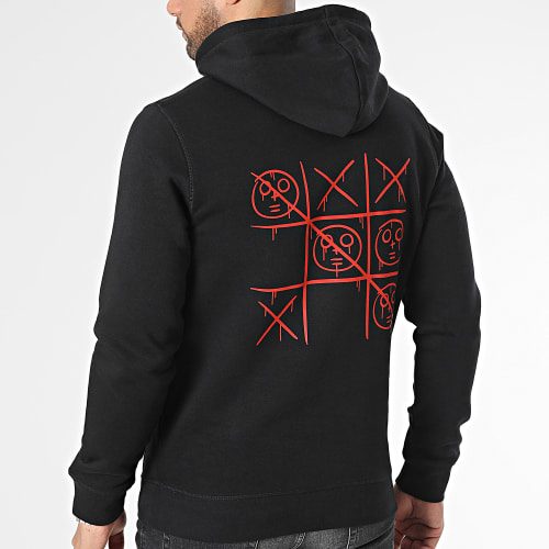 Sweat Capuche Morpion Noir Rouge