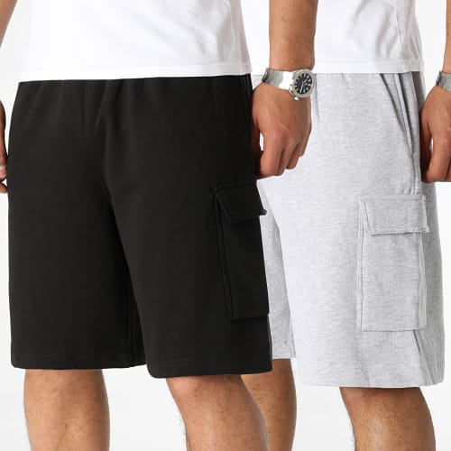 Lot De 2 Shorts Jogging Cargo 1070546 Noir Gris Chiné