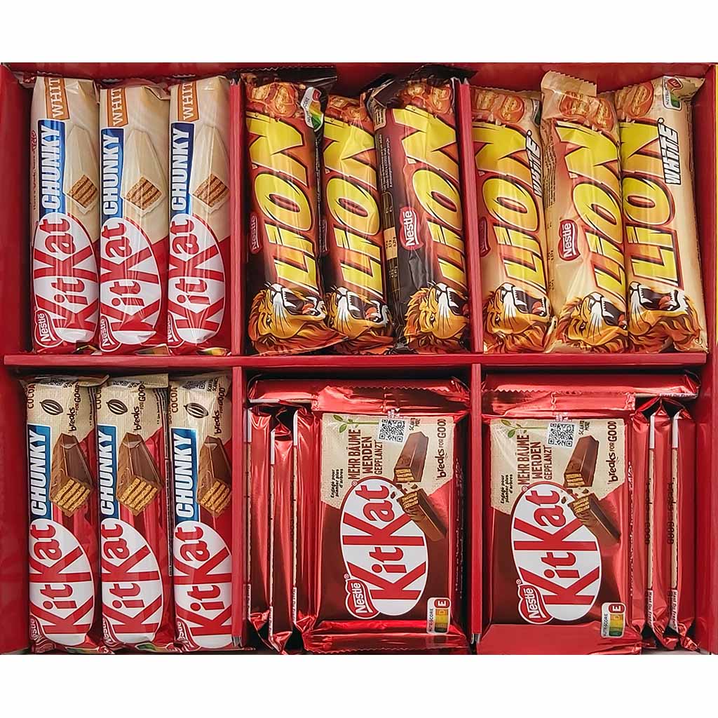 KitKat & Lion Nestlé Sortimentskarton 64 Riegel 2,629 kg MHD:30.6.25