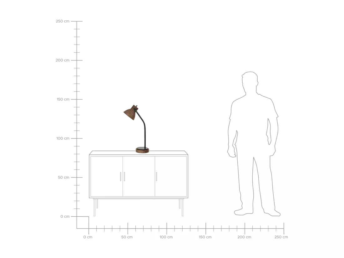 Lampe de bureau KOLAR Bois de manguier Marron foncé