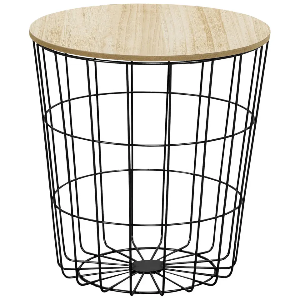 Bijzettafel Tokio - zwart - 42xØ39,5 cm