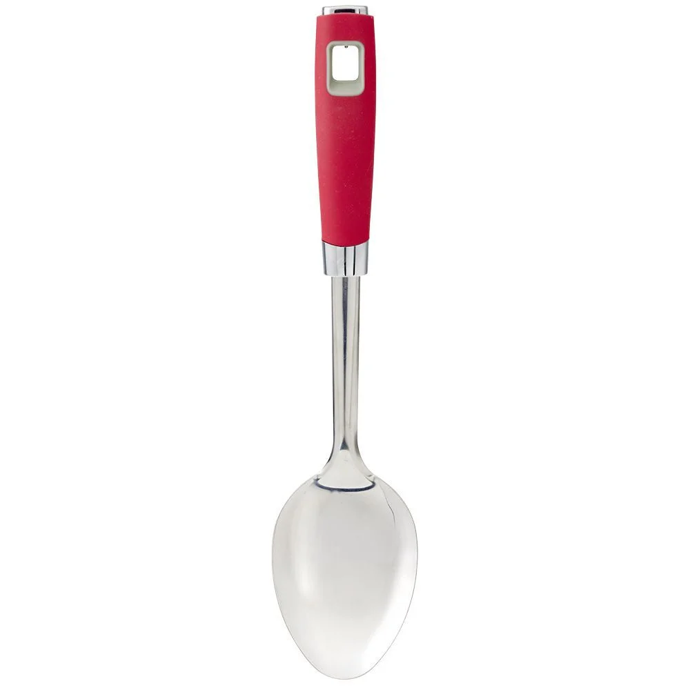 Cuillère à servir inox manche en polypropylène rouge