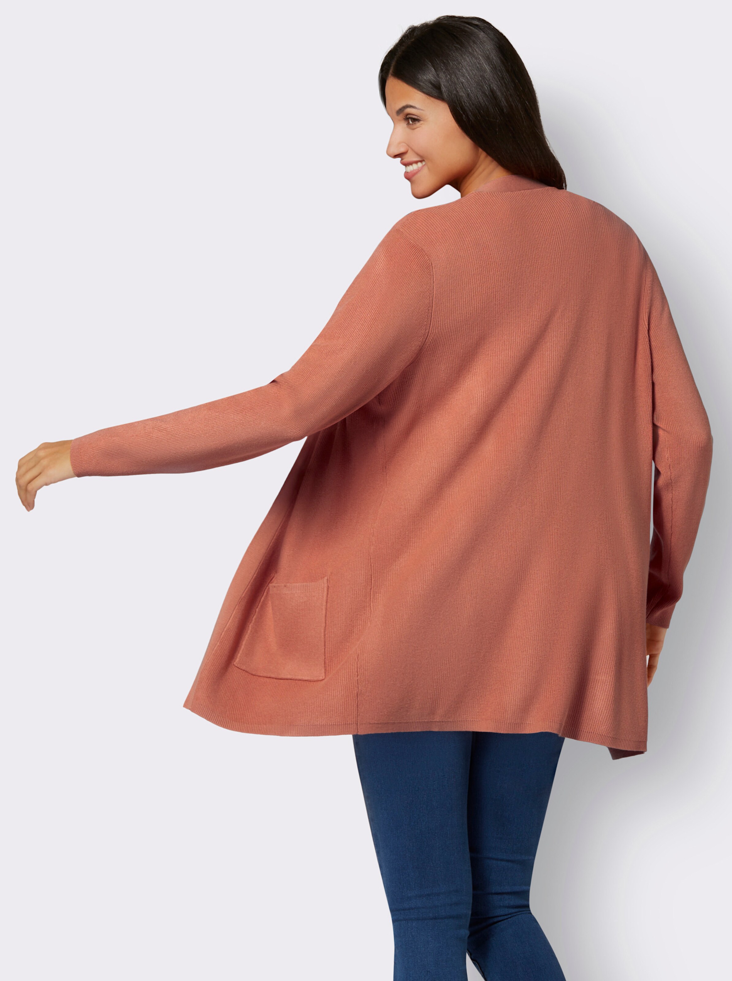 Longstrickjacke in weicher Qualität