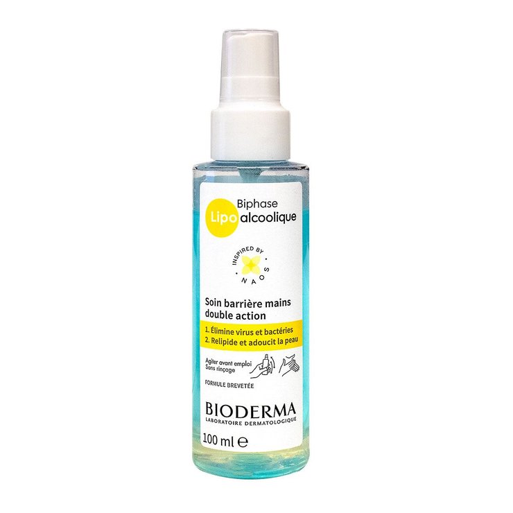 Biphase Lipo alcoolique soin barrière mains double action 100ml