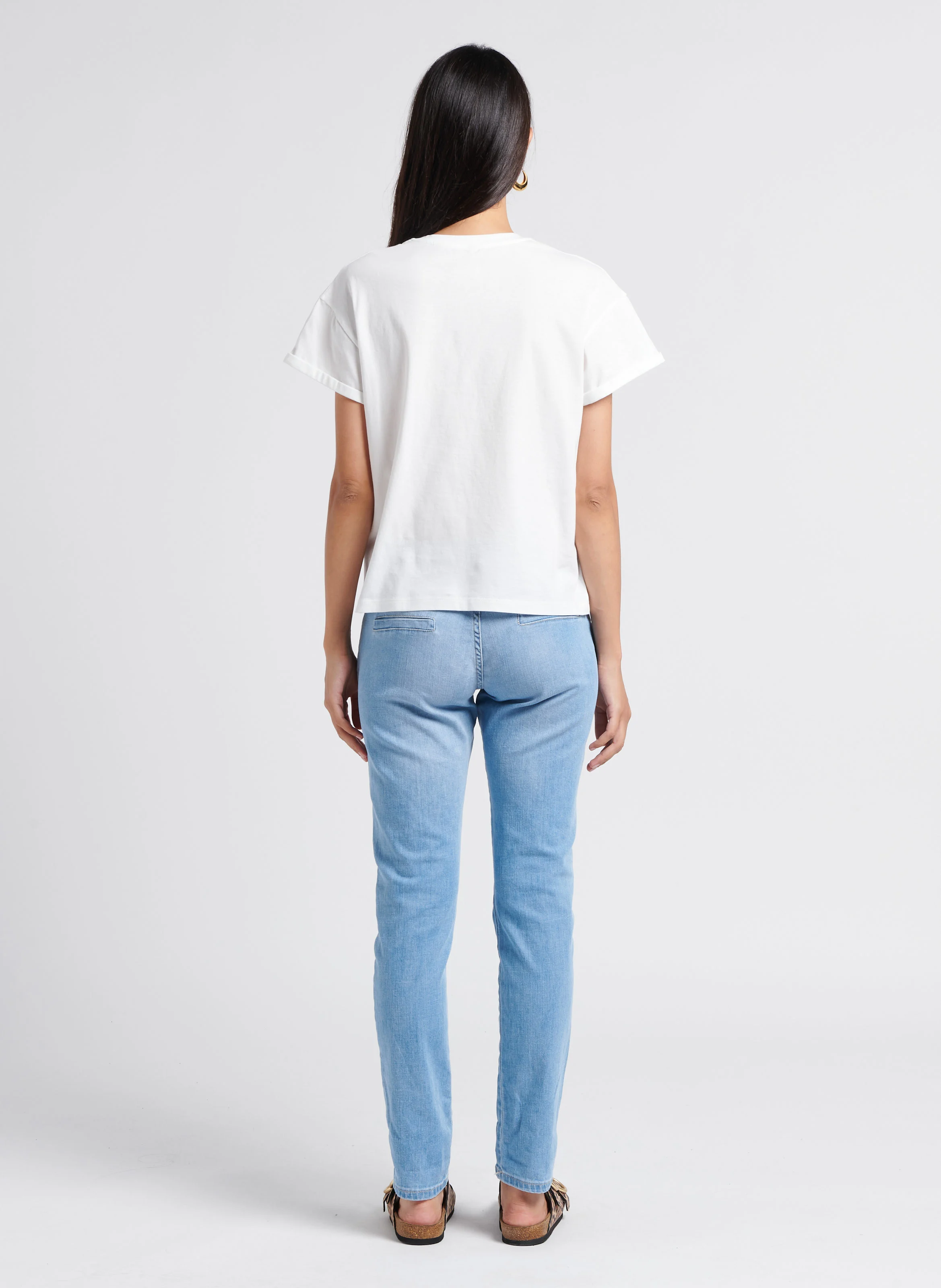 Jean slim taille basse | Bleu