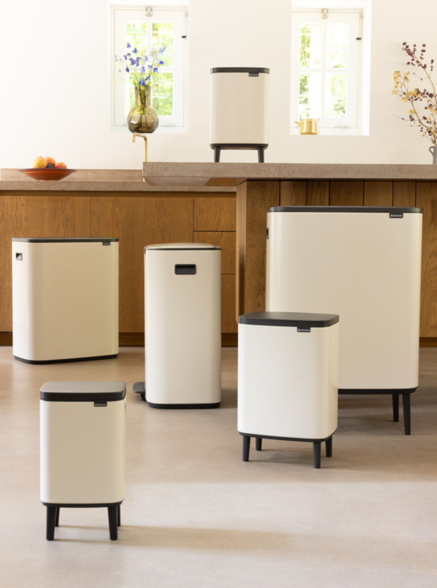 Bo Touch Bin Hi, met 2 binnenemmers, 2 x 30 liter - Soft Beige