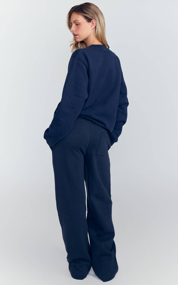 Bleu Marine Pantalon De Jogging À Jambe Droite