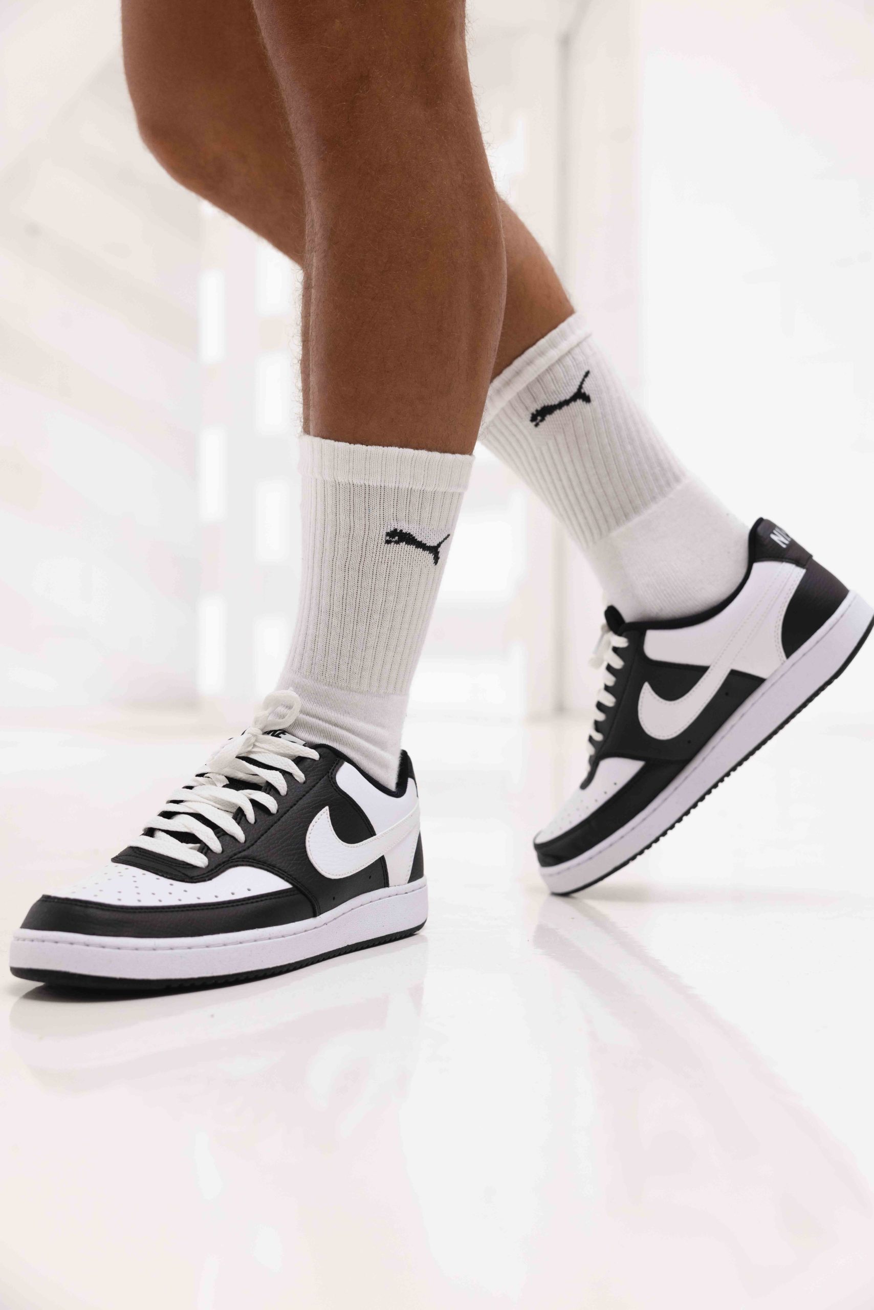 Nike Court Vision Low Sneakers Dames Zwart/Wit