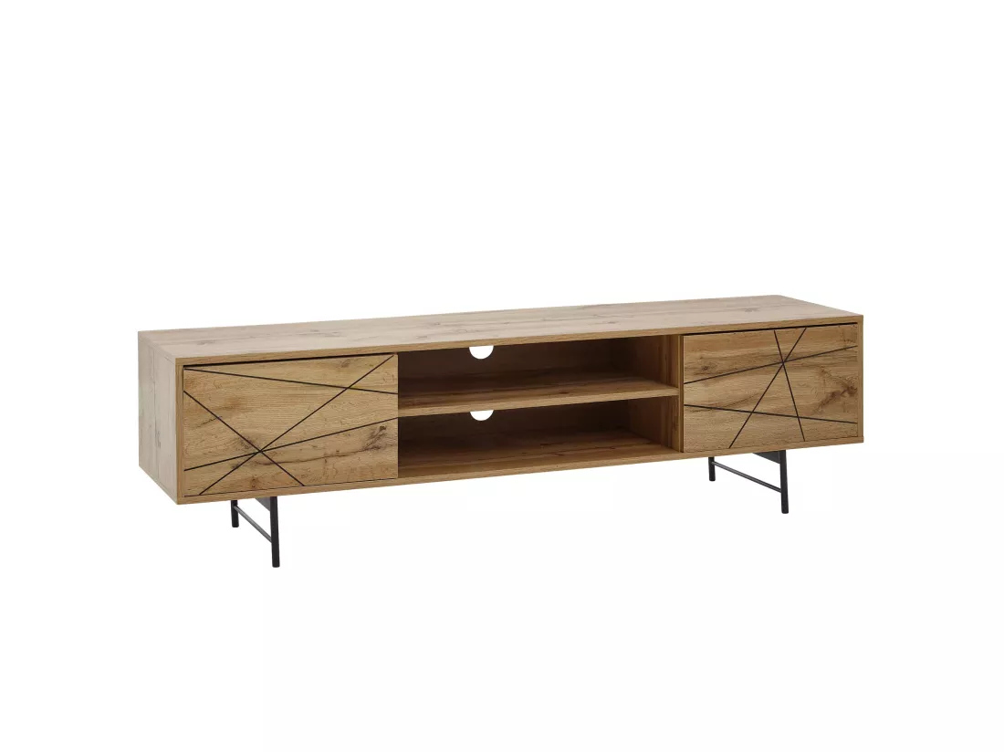 Meuble TV 160x45x40 cm Bois Décor Chêne Lowboard Panneau de Télévision