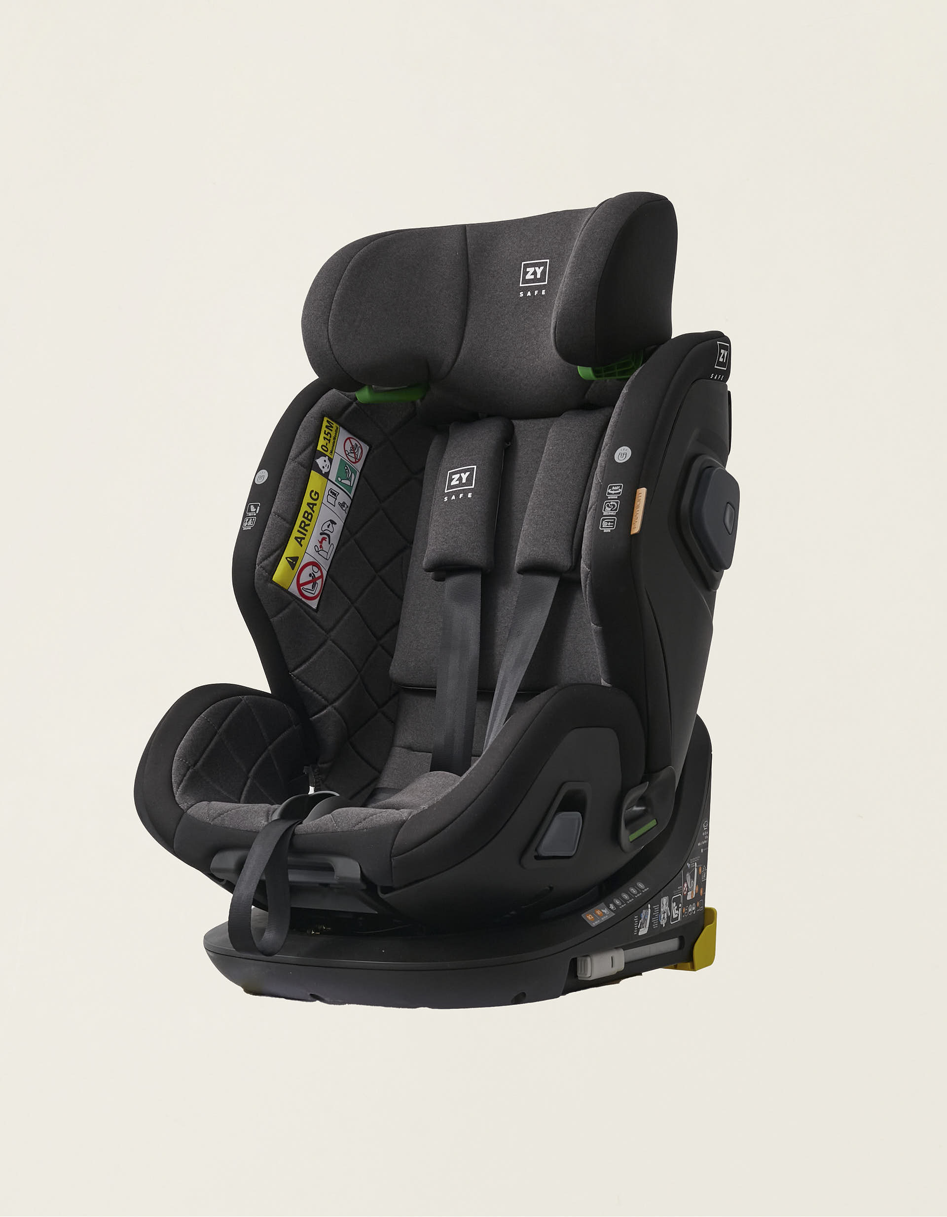 Cadeira Auto I-Size ZY Safe Premium com Isofix (40-150), Preto/Cinza