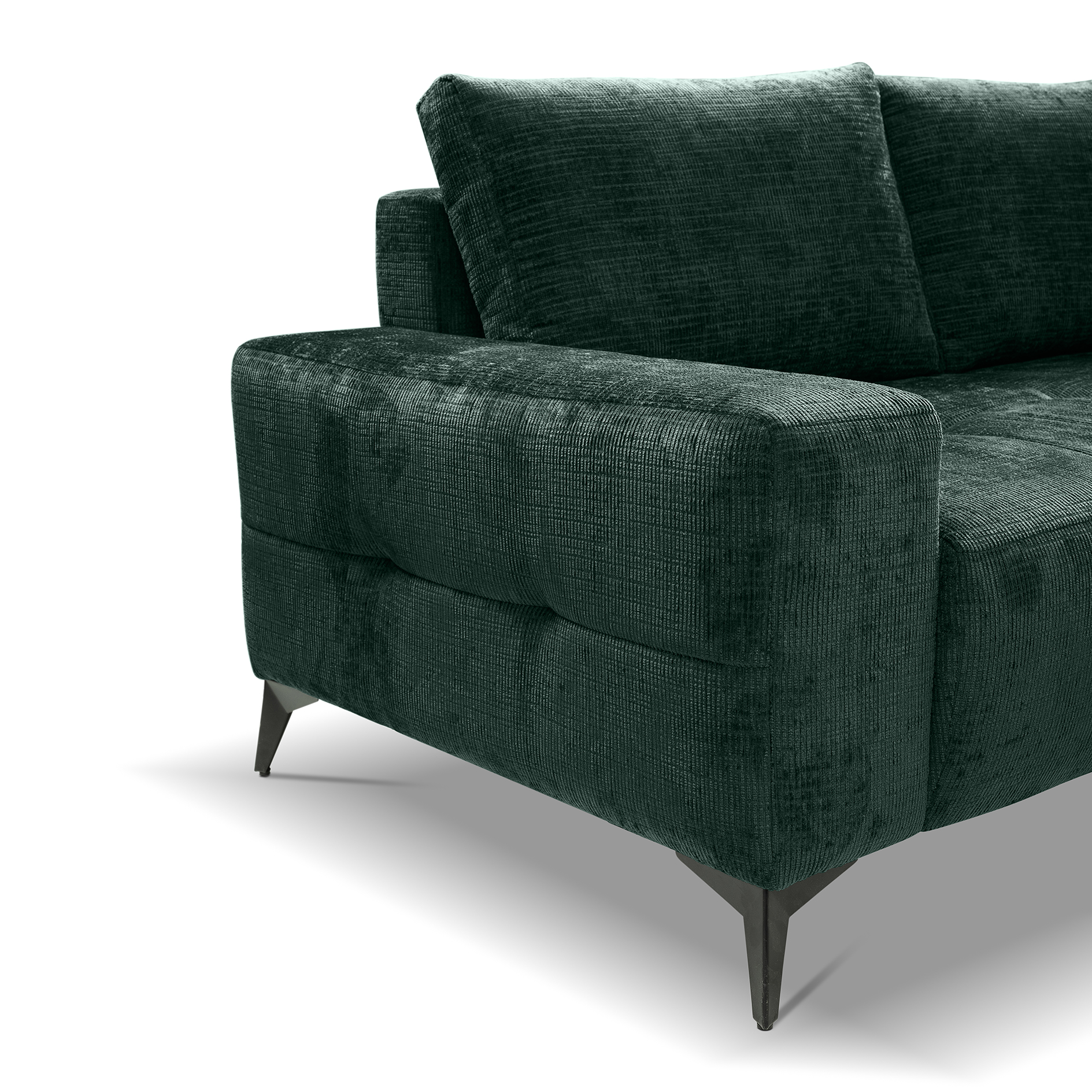 Ecksofa - jungle green - Liegefunktion - Staukasten - Longchair rechts
