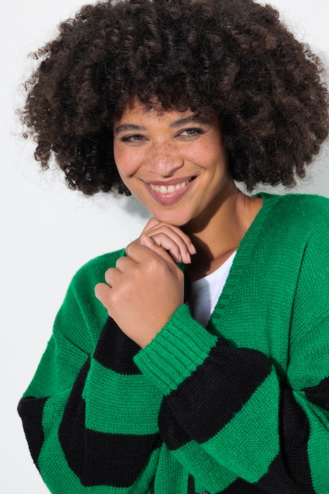Pullover, oversized, HAPPY, Ringel-Ärmel