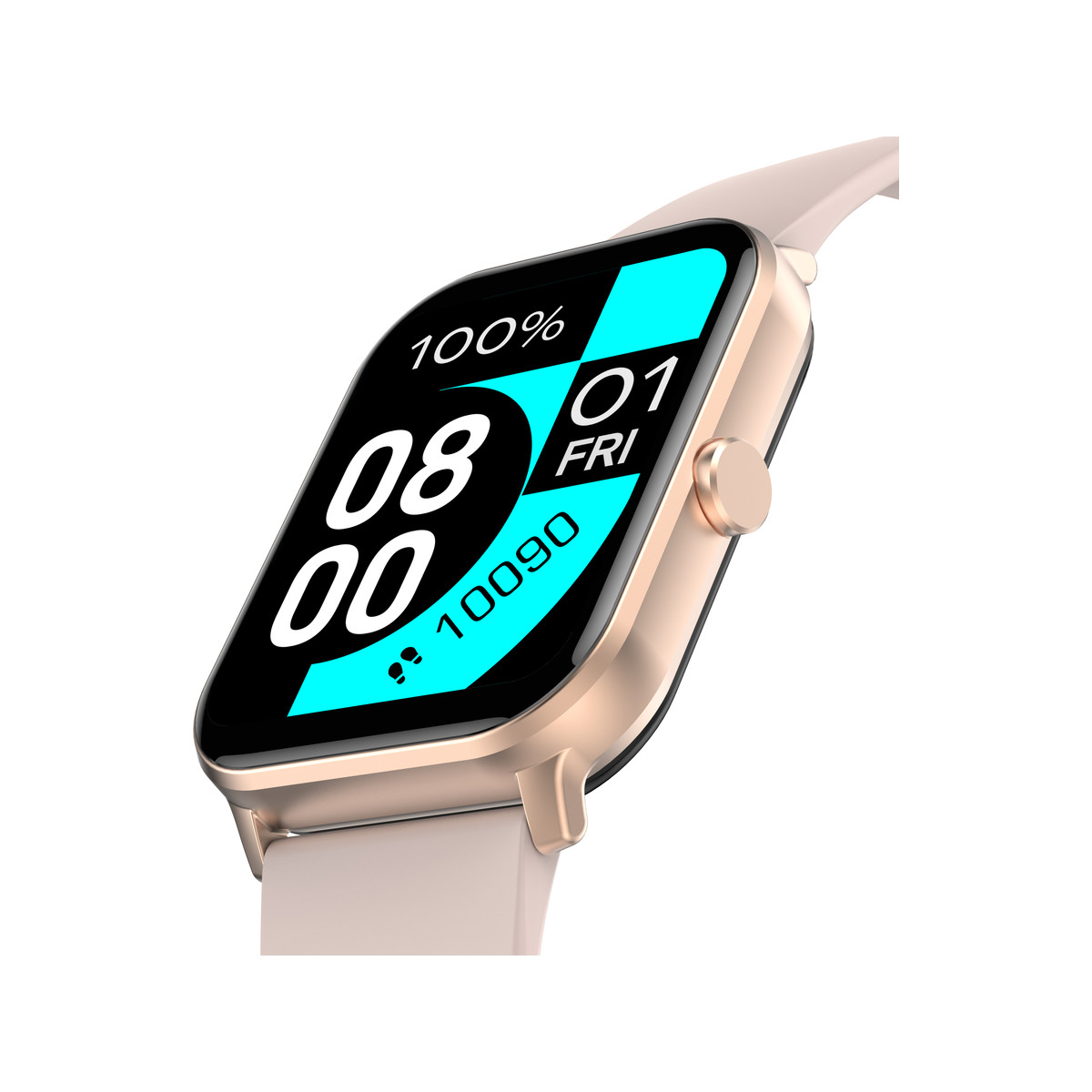 Montre SMARTY 2.0 team mixte connecté métal doré rose bracelet silicone rose