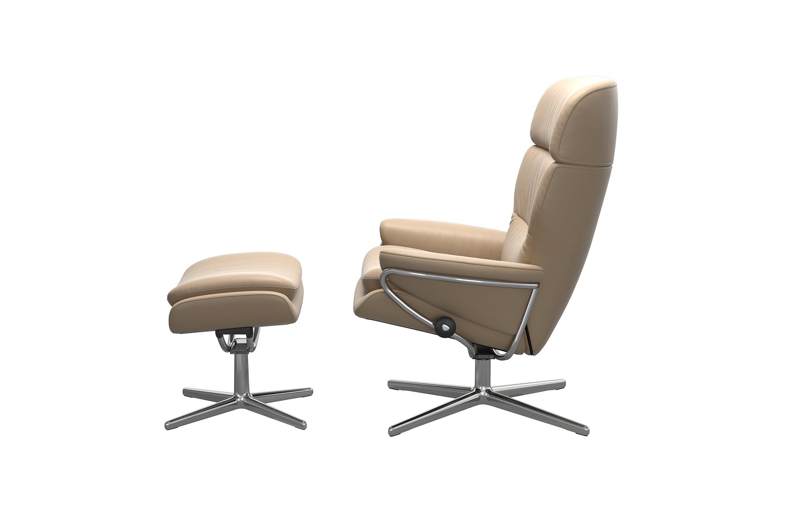 Rome lenestol m/krakk Hud Paloma Beige - Cross - Chrome