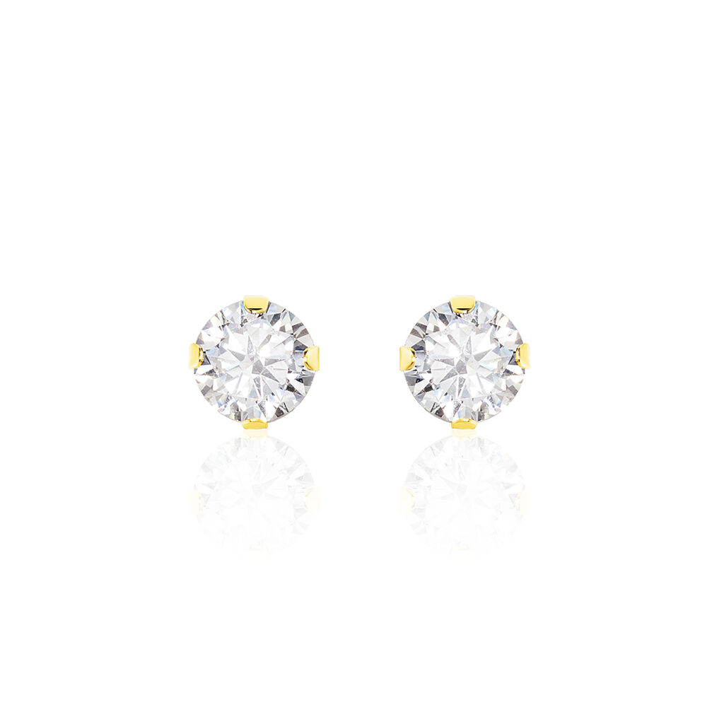 Boucles D'oreilles Puces Eddie Or Jaune Oxyde De Zirconium