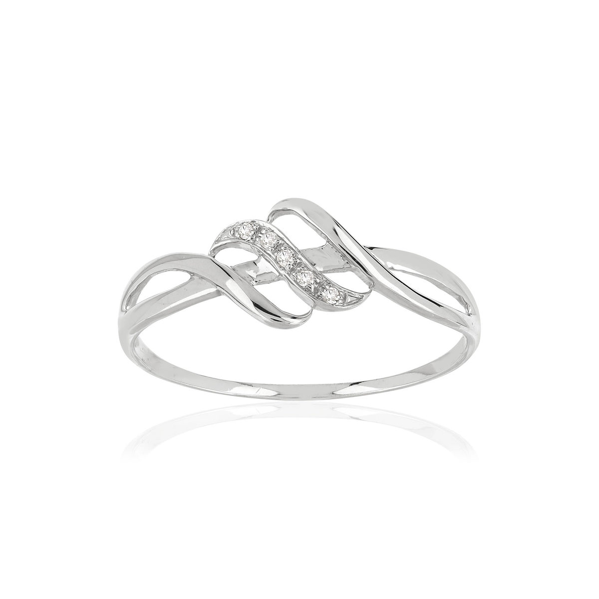 Bague or blanc 375 diamants