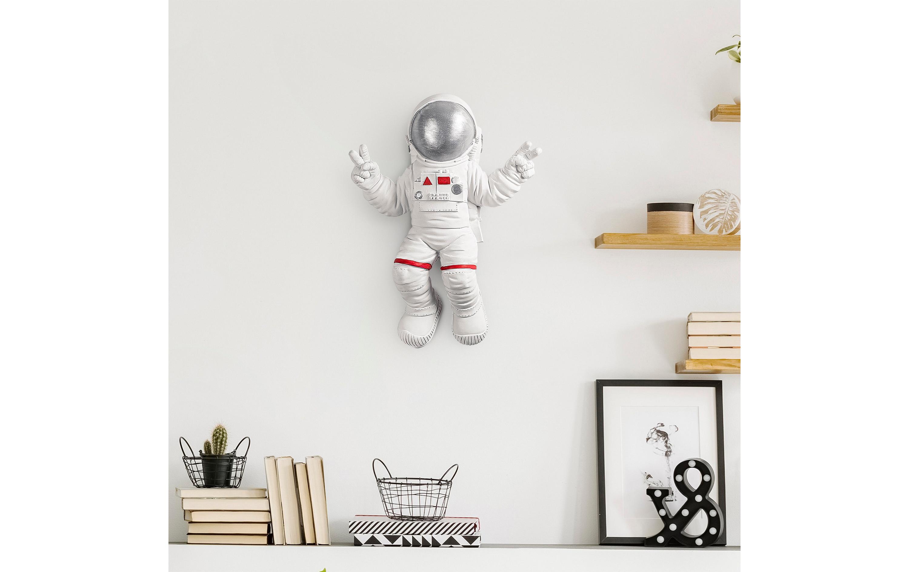 Wanddekoration Astronaut 35 x 48 cm, Silber/WeissWandgestaltung