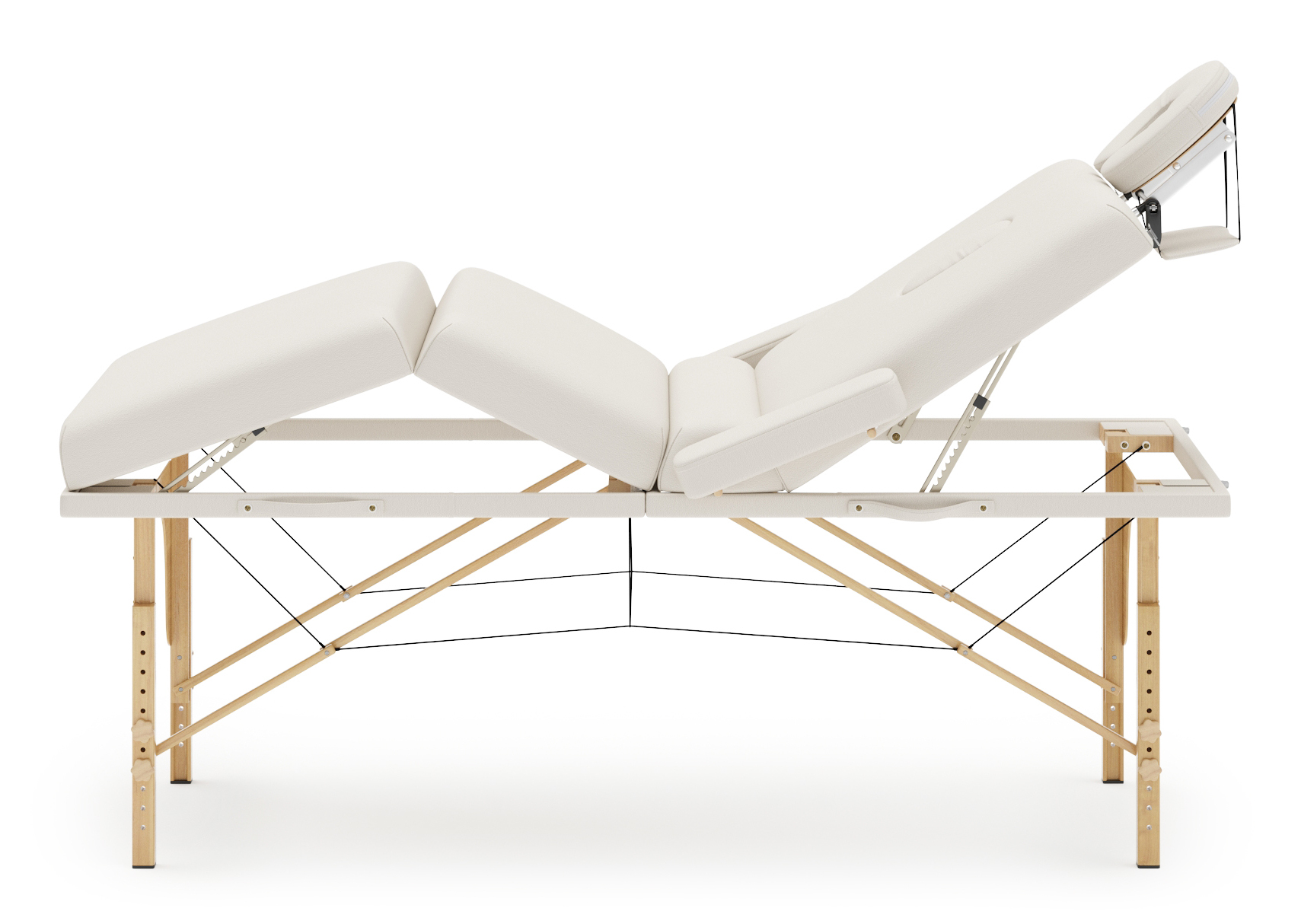 Massageliege 4-Zonen weiss
