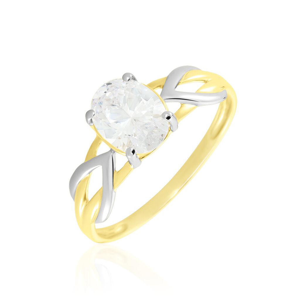 Bague Or Bicolore Kolleen Oxyde De Zirconium