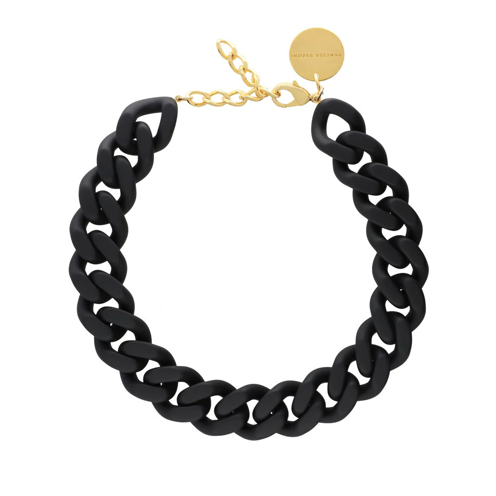 VANESSA BARONI  Flat Chain halskæde - Matt Black