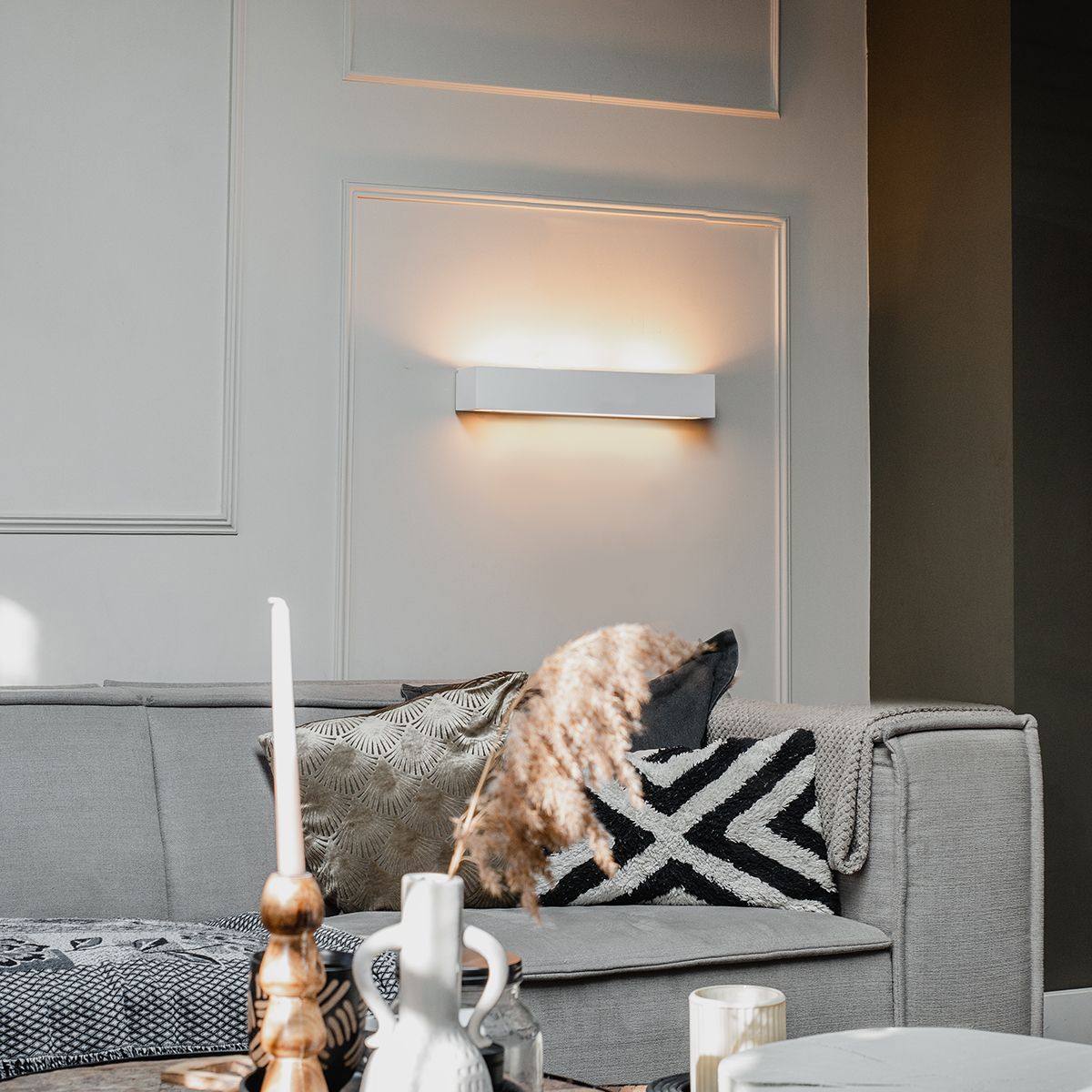 Moderne wandlamp wit 3-lichts - Tjada Novo