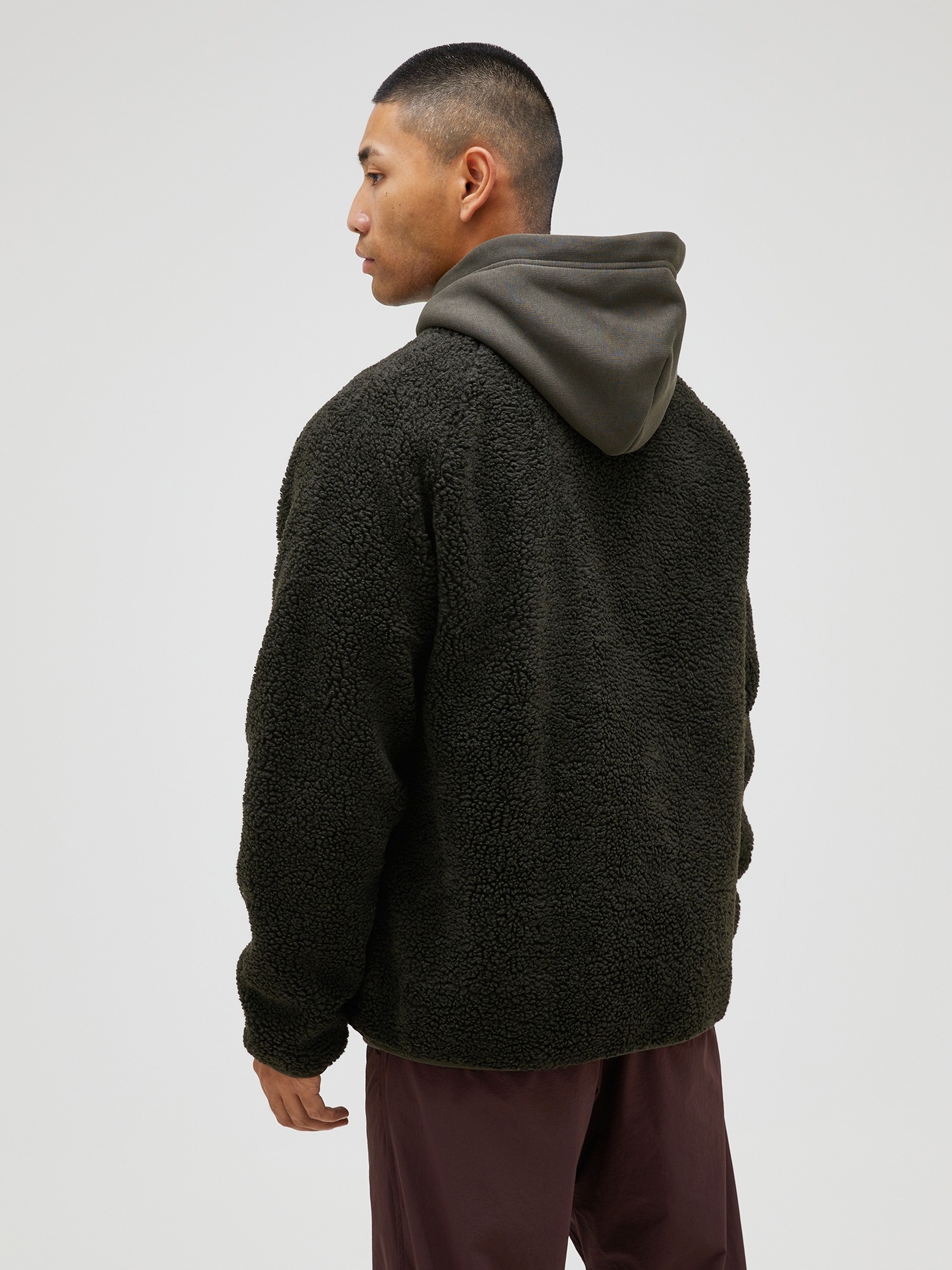 Heavy Pile Oversized Cardigan Herre Olive Extreme