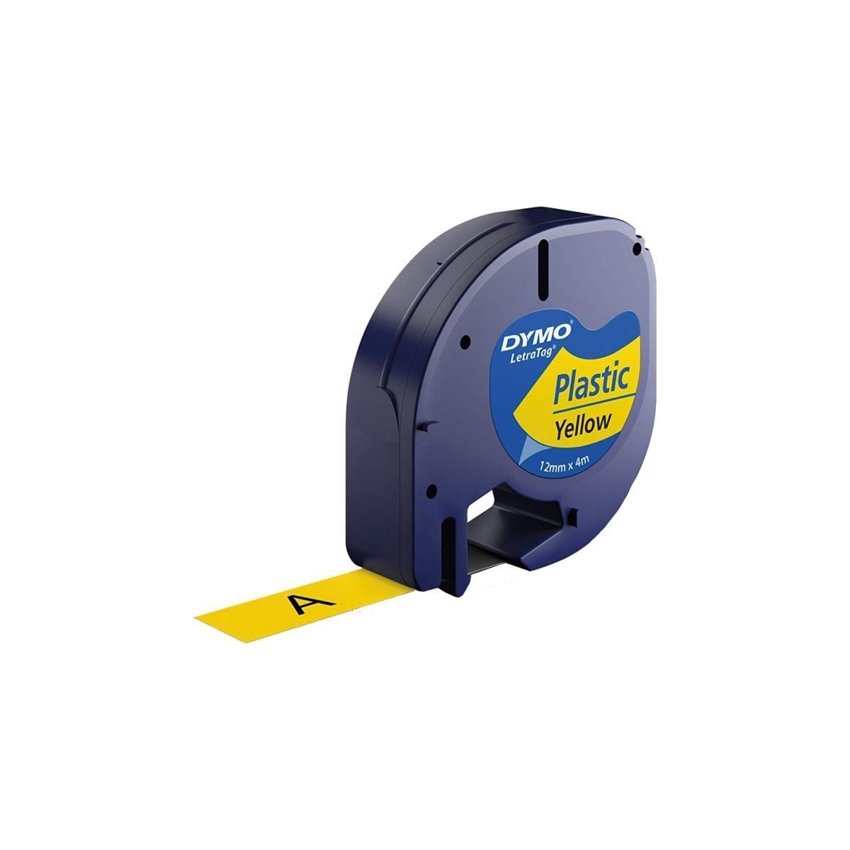 DYMO LetraTAG plasttejp, gul, 12mm, 4m (91222)