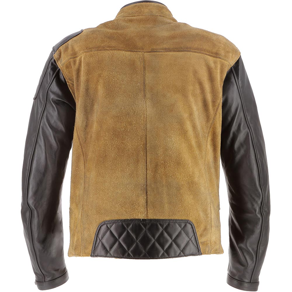 Helstons - Blouson Johnson Cuir Rag-Suede Camel / Noir