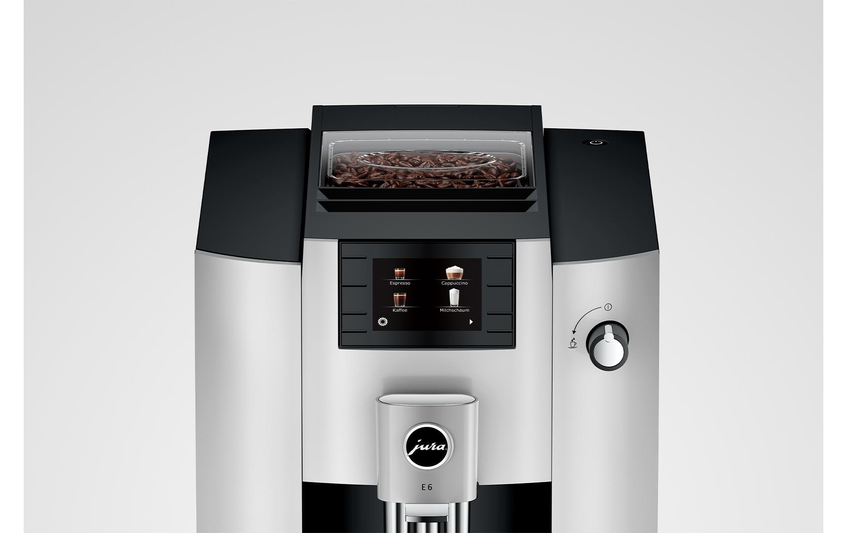Kaffeevollautomat E6 Platin (SC)<br>Zweitassen-Vollautomat für elf verschiedene Kaffee- und Milchgetränke