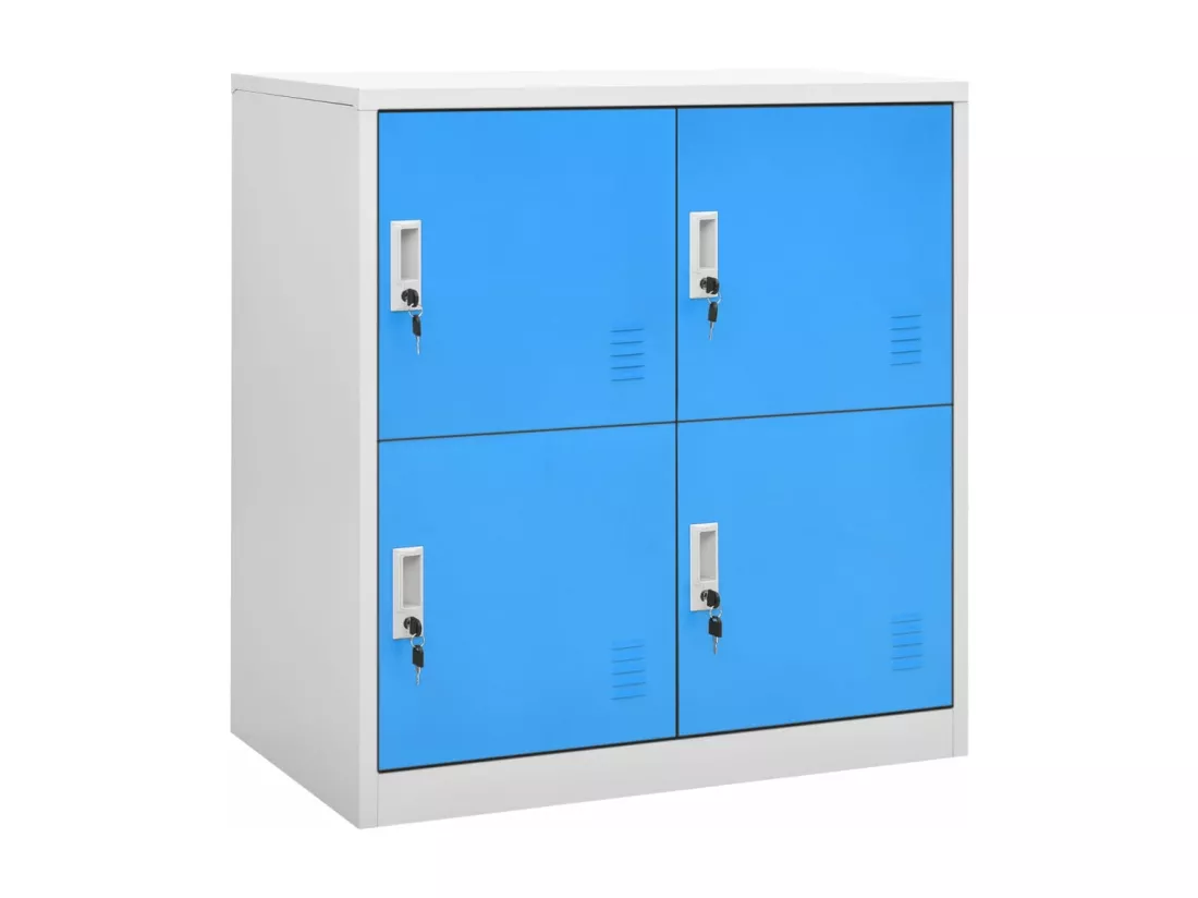 Armoires à casiers 2 pcs Gris clair et bleu 90x45x92,5 cm Acier