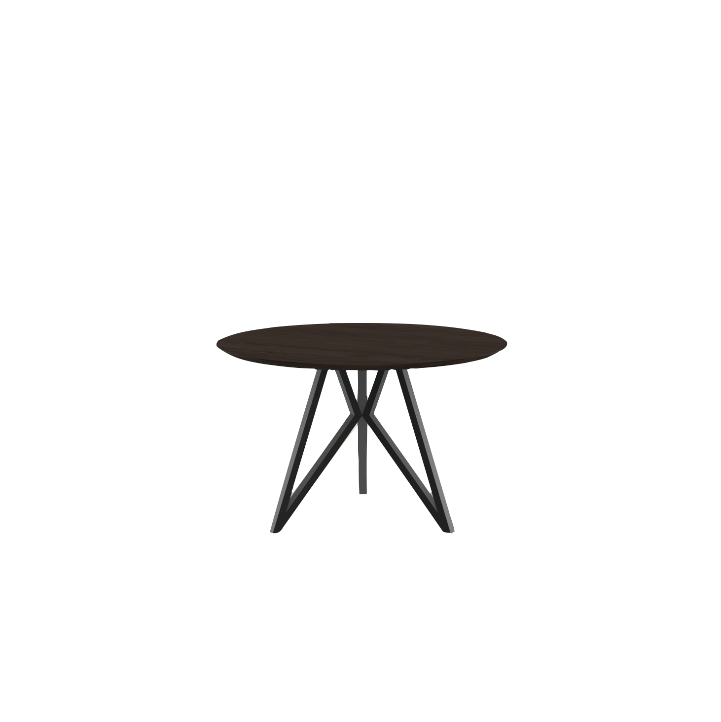 Studio HENK tafel Butterfly Rond Tripod - zwart frame, gerookte beits ⌀100 | Gerookte Beits | Verjongde Rand | Frame Zwart