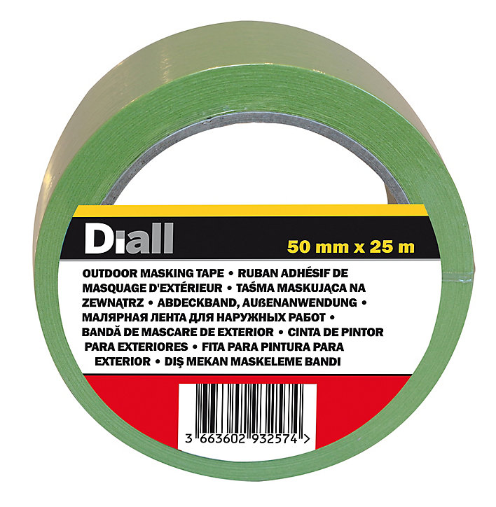 Ruban de masquage extérieur Diall 25 m x 48 mm - 1 rouleau