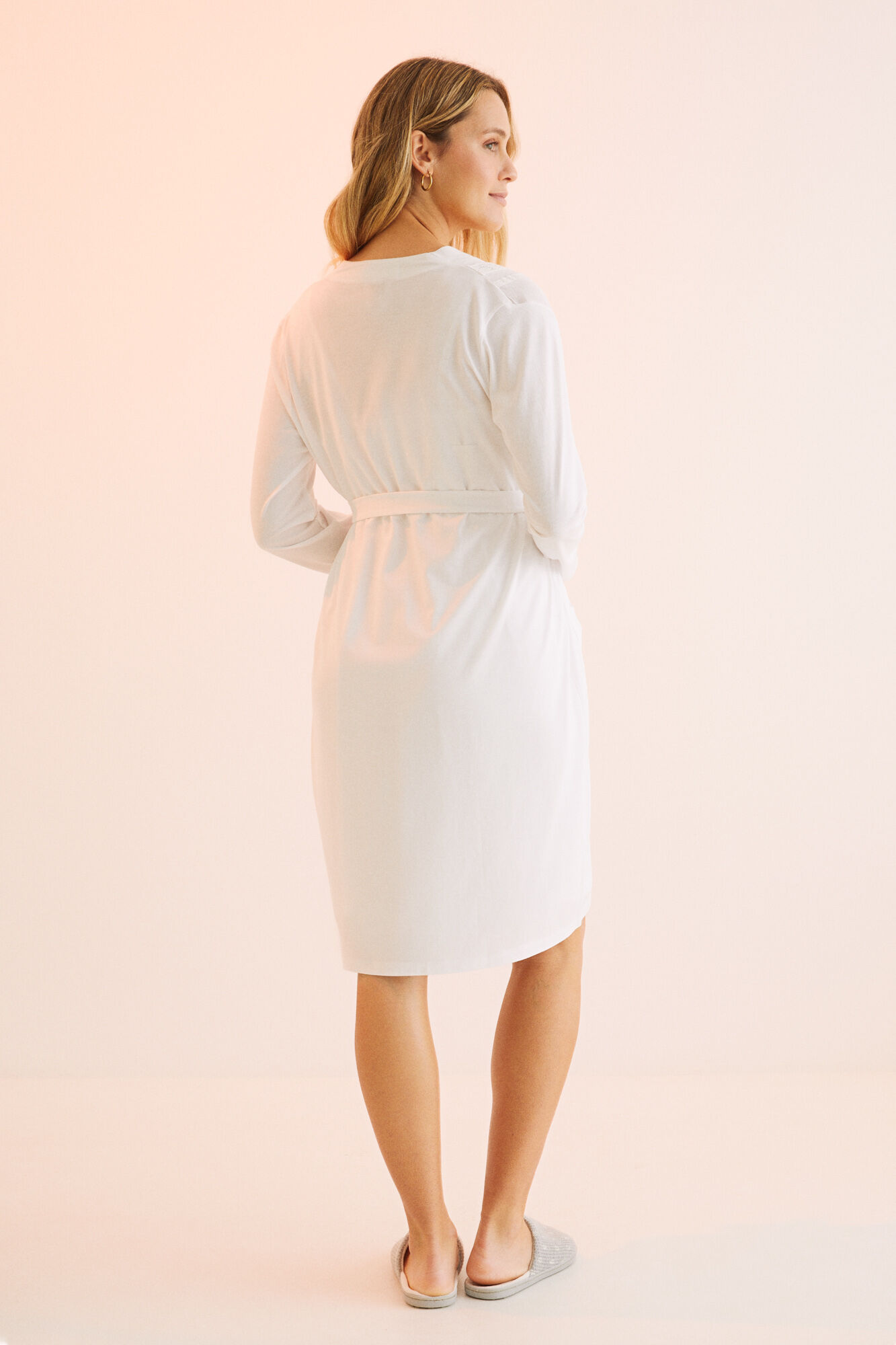 Vestido de maternidade branco marfim - bege
