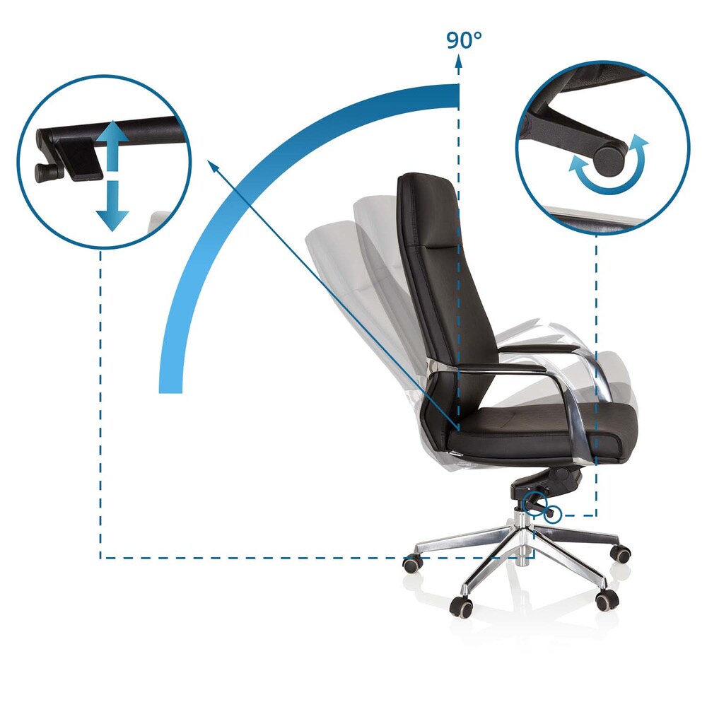 Profi Chefsessel VELVET Kunstleder mit Armlehnen hjh OFFICE