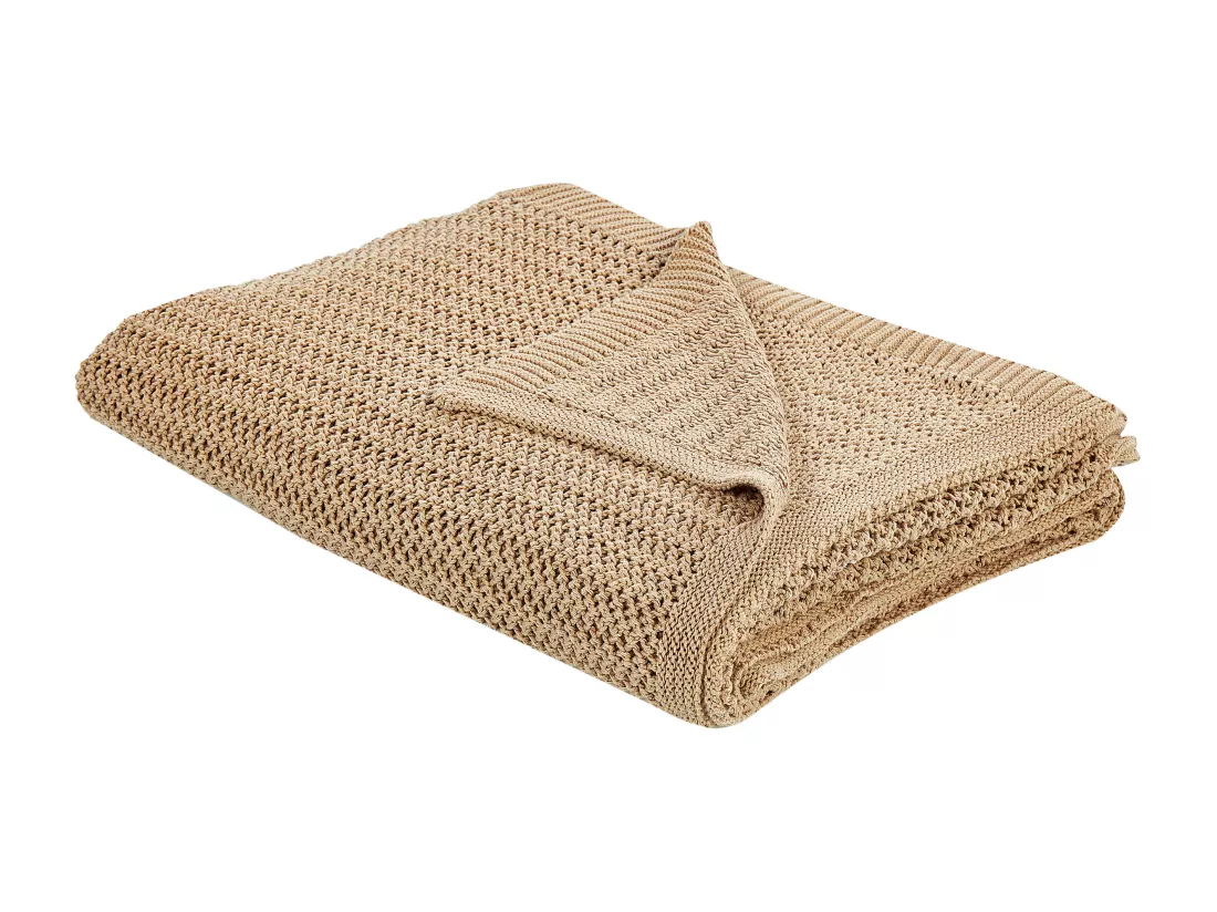 Couvre-lits ILEN Coton 150 x 200 cm Marron clair