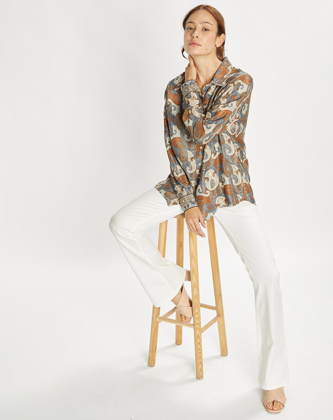 Lauren Vidal Chemise en Soie mélangée Sasha multicolore