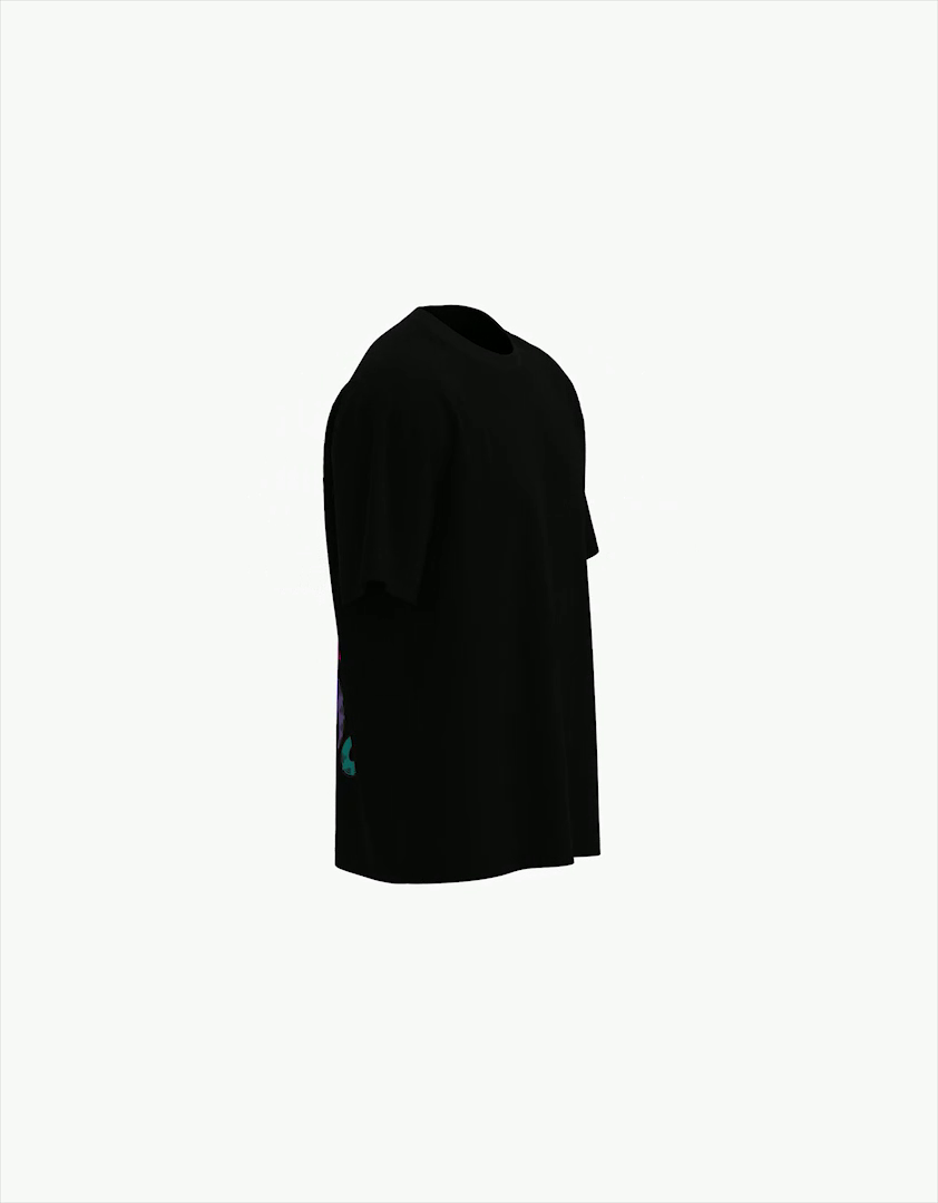 Camiseta de manga curta com estampa do Garfield e modelagem quadrada.