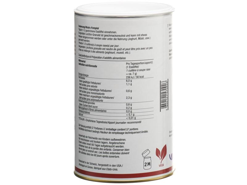 Burgerstein Lecithin-Granulat 400 g Veganes Granulat zur Nahrungsergänzung mit Sonnenblumenlecithin