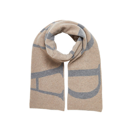 Annarr Sigvald Knit Halstørklæde, Oatmeal/Medium Grey Melange