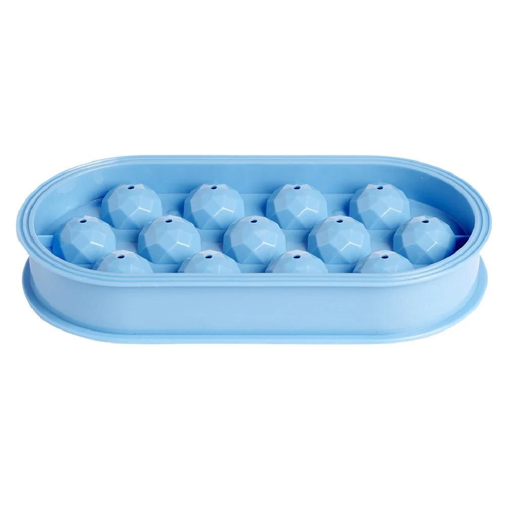 Moule à glaçon diamant x12 - plastique bleu 24,5x12,5xH4cm