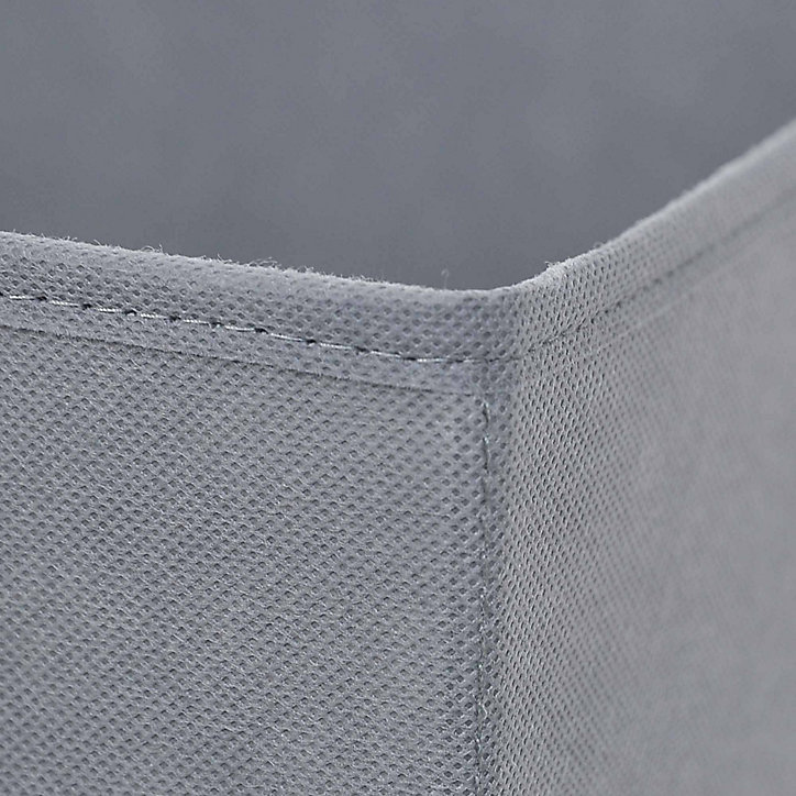 Boîte de rangement rectangulaire en textile Mixxit coloris gris foncé